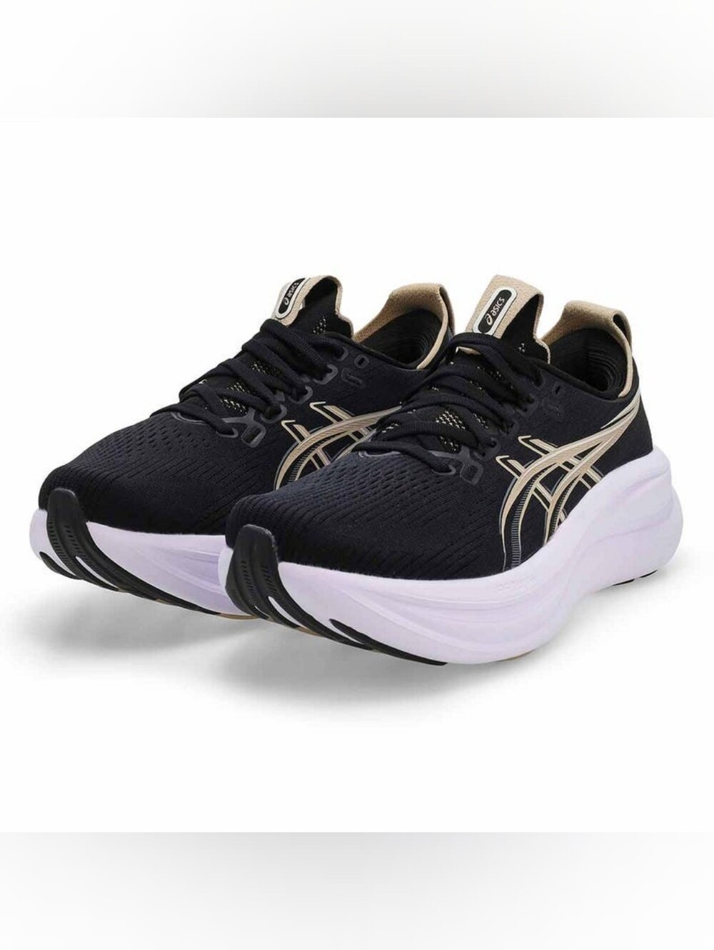 ASICS GEL-NIMBUS 28 women's running shoes in Black/Feather Grey Size 6.5 NIB